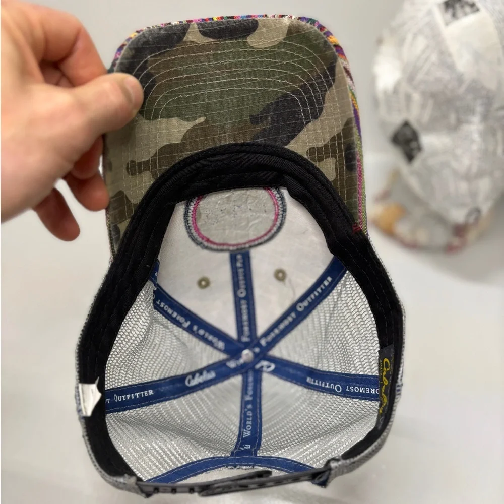Cabela’s Youth Trucker Hat Camo Mesh Colorful Brim Adjustable